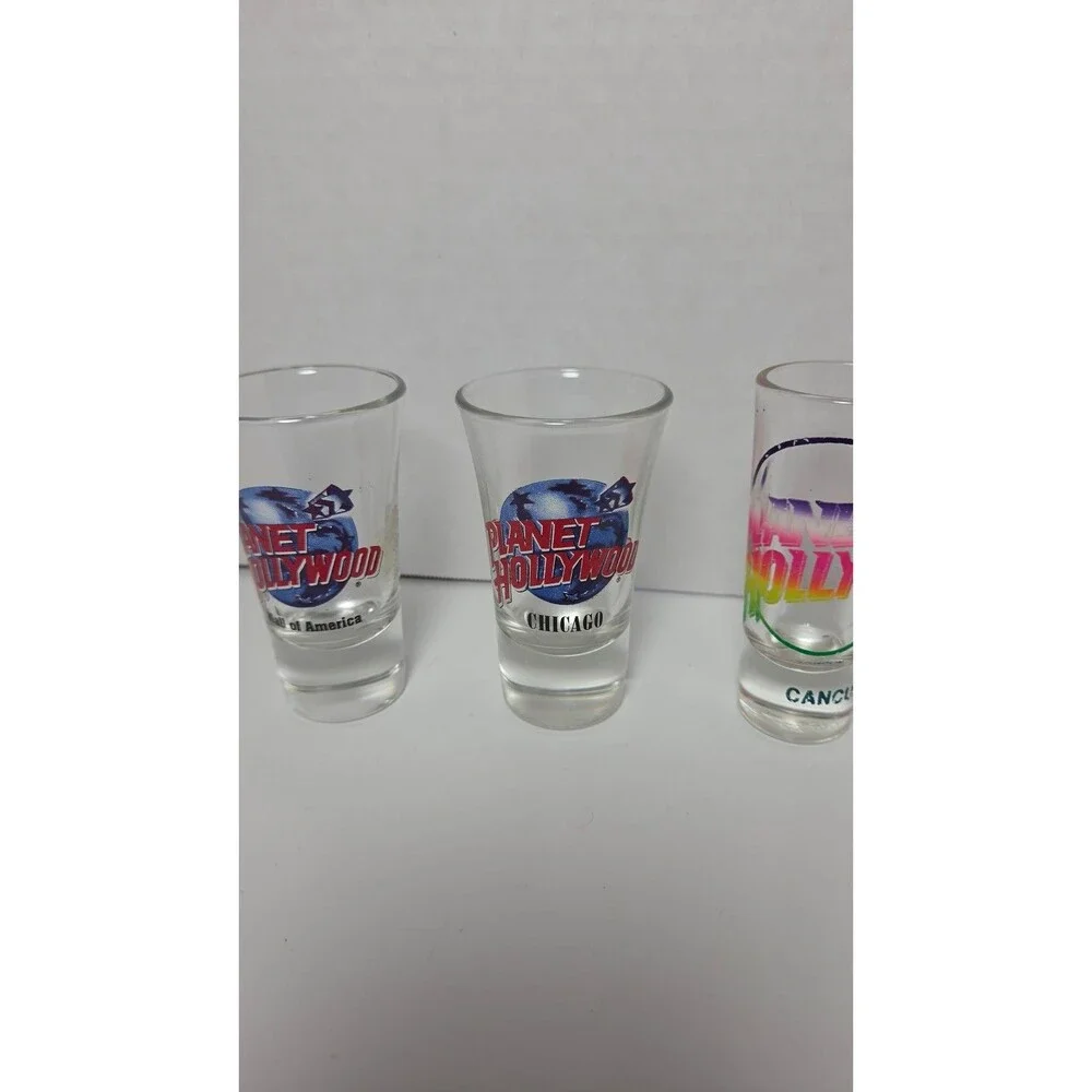 Planet Hollywood Shot Glasses - Chicago, Mall of America, Cancun